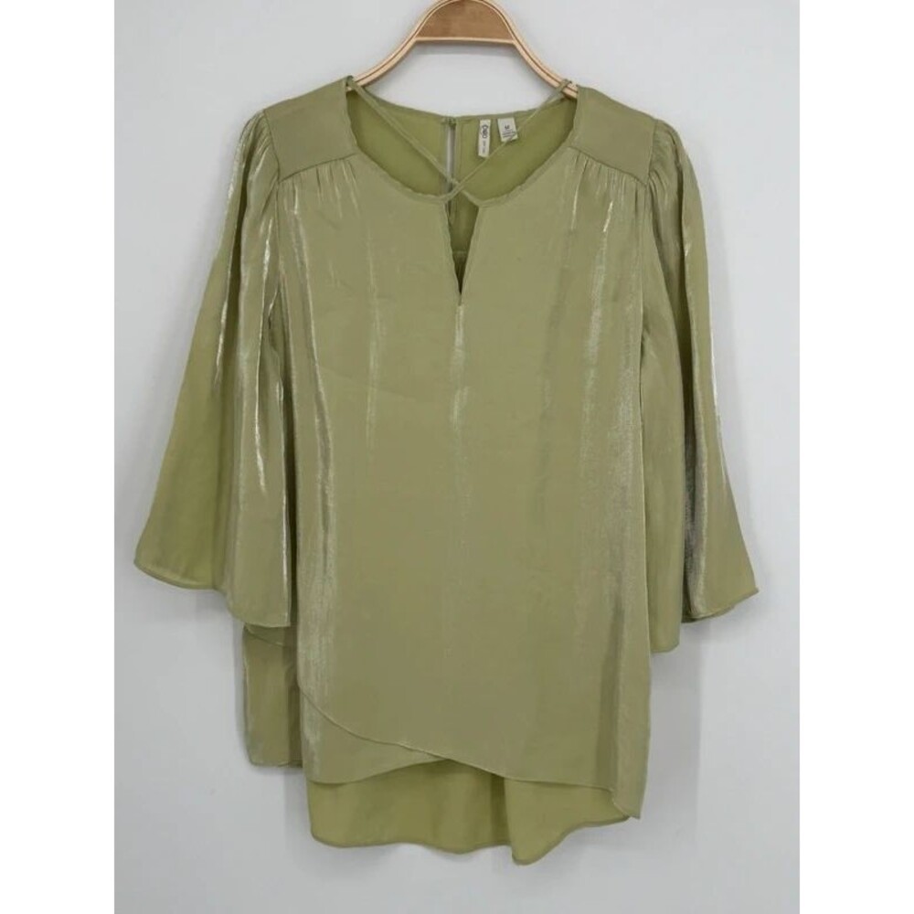 Cato Shimmering Green 3/4 Sleeve Blouse Size Medium